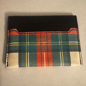 J. Crew Multicolor Plaid Card Holder